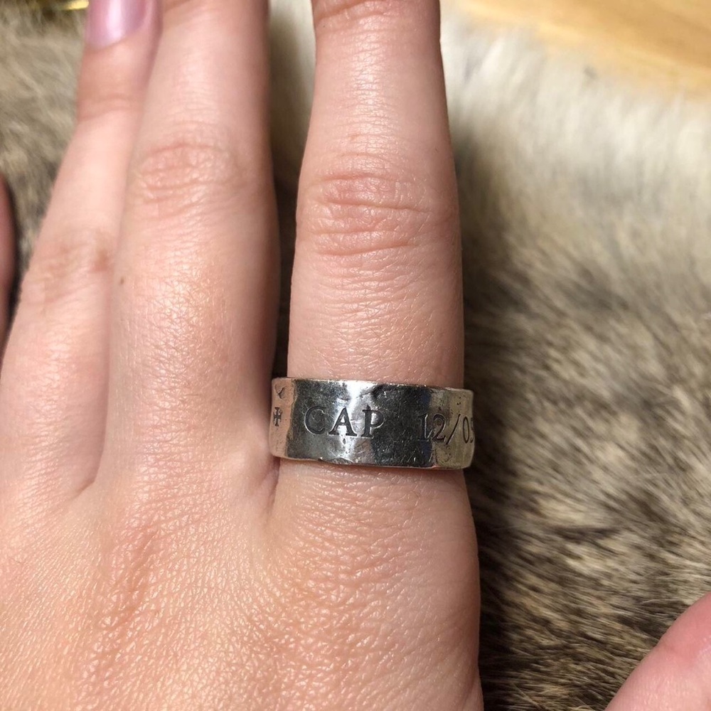 Sterling silver Waxing Poetic date ring